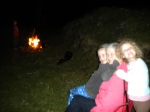 Mimi and the girls enjoying the campfire